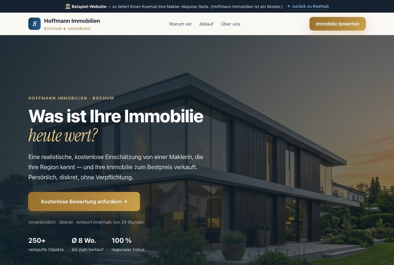 Demo-Endprodukt: Immobilienmakler — Julia Hoffmann · Hoffmann Immobilien